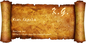 Kun Gyula névjegykártya